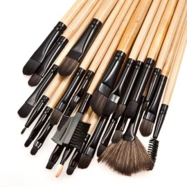 Professional 32-Piece Unbranded Cosmetic Brush Set – High-Quality Makeup Brushes for Face, Eyes, Lips, and Contouring with Soft Synthetic Bristles and Durable Wooden Handles