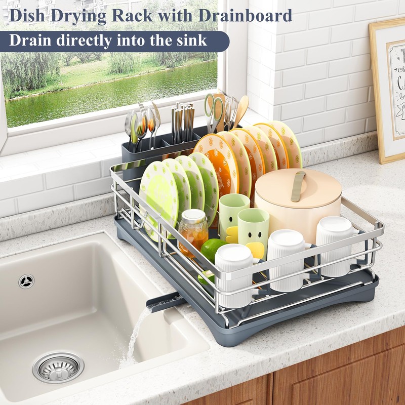 SAYZH Dish Drying Rack - Stainless Steel Dish Rack for