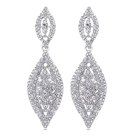 Bridal Charm 2 Leaf Drop Earrings for Women Black Long Teardrop Earrings for Women (silver)