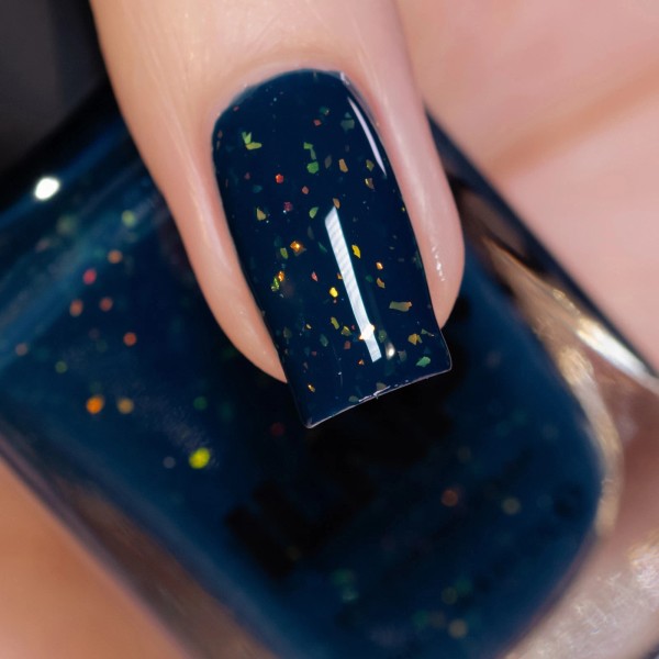 ILNP Drizzle - Deep Blue Flakie Shimmer Nail Polish