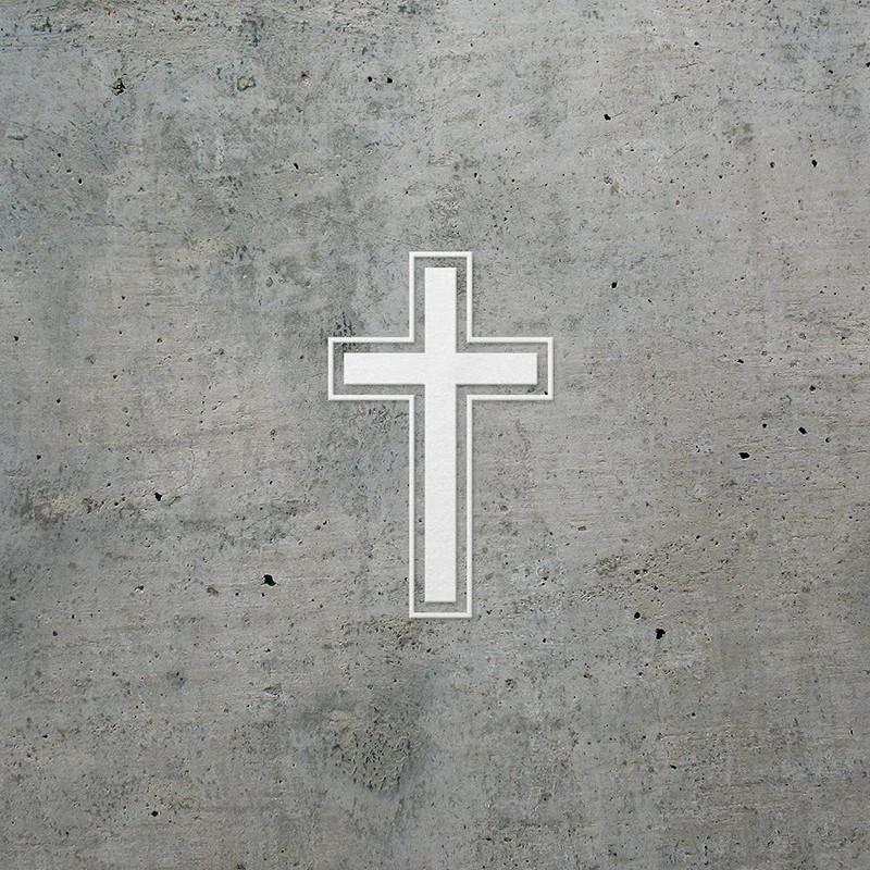 Decal Stickers of Cross (White) (Set of 2) Premium Waterproof