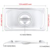 PINGEUI 8 Pack 1/3 Size Stainless Steel Steam Table Lid,