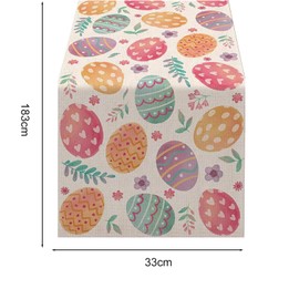 Easter Table Runner - 180*33cm Easter Decorations Colorful Table Runners with Easter Egg Print,Spring Kitchen Dining Table Decoration for Easter Table Decorations Home Party Table Cloth