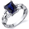 PEORA Created Blue Sapphire Chain Link Ring for Women 925