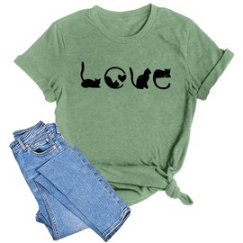 LAZYCHILD Cat Mom Shirts for Women Cat Mama T-Shirts Pet Lover Gifts Shirts Funny Cat Graphic Tees Tops, XX-Large