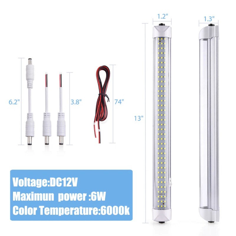 MICTUNING 4Pcs LED Tube Light Car Interior Light Bar Tube
