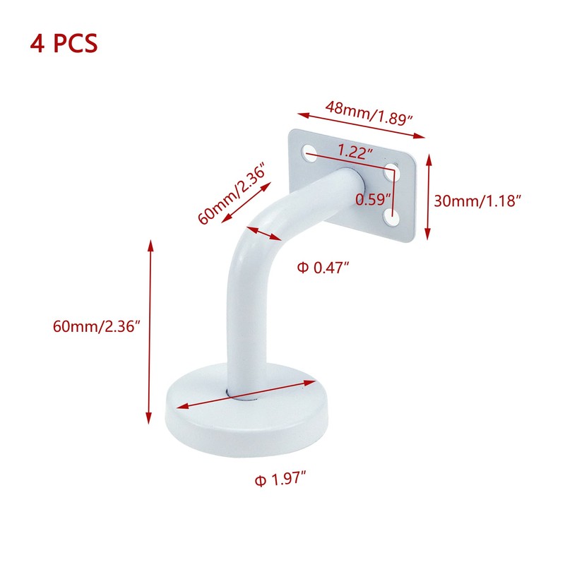 KUMGROT 4 Pcs Stainless Steel Staircase Handrail Brackets 2.36" X
