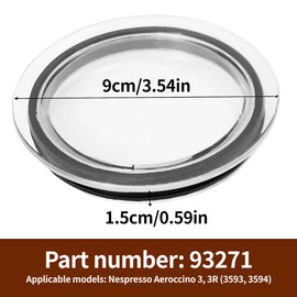 Xiciki Milk Frother Lid for Nespresso Aeroccino 3 3R, Plastic Milk Frother Cover for Nespresso Parts 93271 Frother Replacement for Nespresso Aeroccino 3 3R 3593 3594 Milk Frother Cover Seal Lid