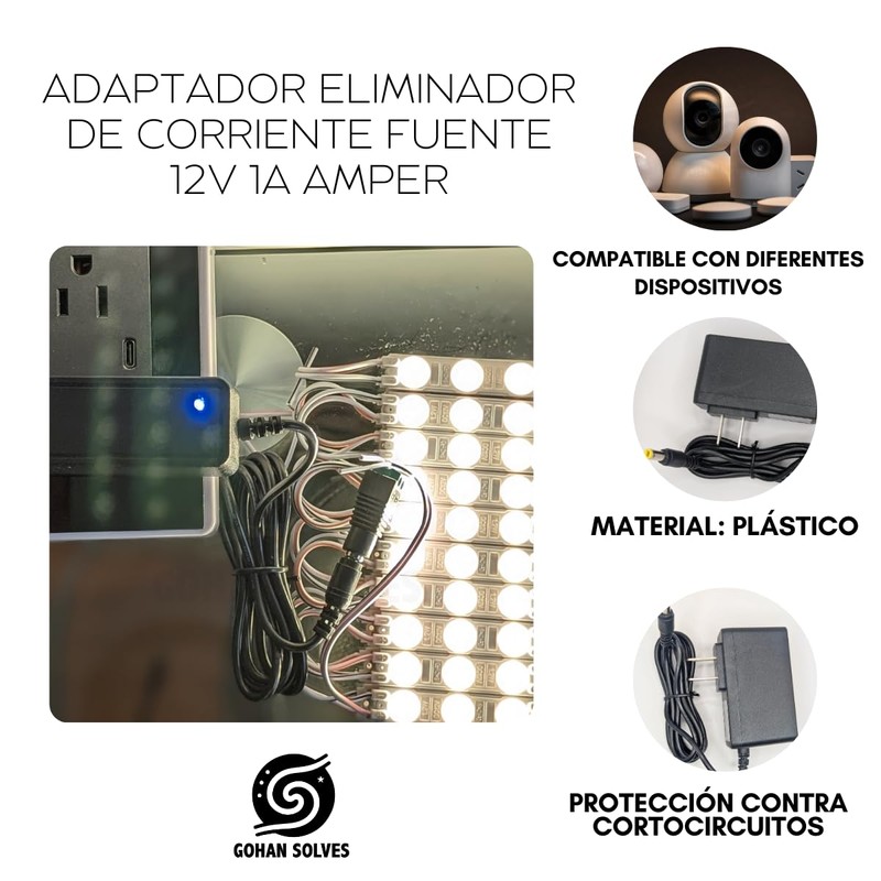 Eliminador Cargador Fuente Adaptador Tira De Led 12v (1 amper)