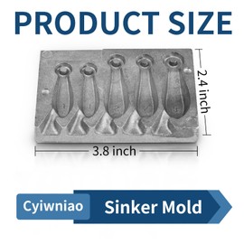 Cyiwniao Sinker Mold 1.2.3-Ounce with 5 Cavities Fishing Weight Molds Sinker Molds for Fishing Fishing Casting