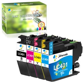 LC401 Ink Cartridges Compatible for Brother LC401XL LC 401 Ink Cartridges Work with Brother MFC-J1010DW MFC-J1012DW MFC-J1170DW Printer (4-Pack, Black, Cyan, Magenta, Yellow)