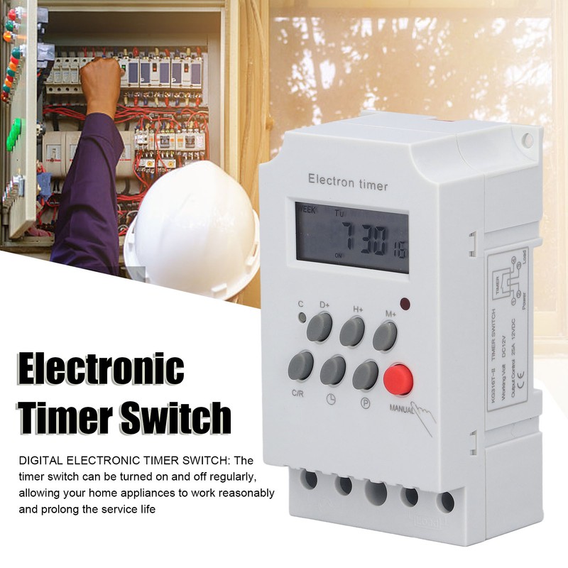Electronic Timer Switch DIN Rail LCD Microcomputer Electron Intelligent Controller