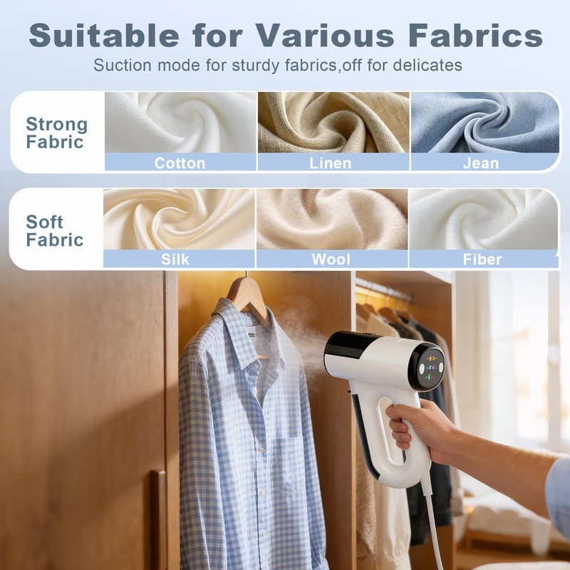 Vacuum Steamer for Clothes, 3 in 1 Steaming & Ironing&