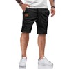 Hmiya Men's Summer Chino Shorts, Cotton, Elastic Waist with Pockets,