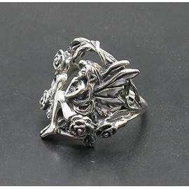 Sterling silver ring fairy flower rose solid 925 size G - V Empress jewellery