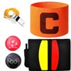 SGERUFZ 2 Captain's Armband Football Referee Set with Football Whistle,