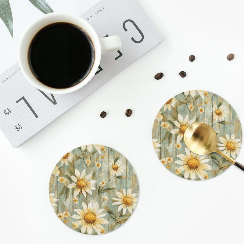 OEDTF Coasters Set of 6, Desktop Protection, Easy Clean, Waterproof,