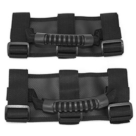 Razer Auto Black Extreme Ultimate Unlimited Roll Bar Side Grab Handle - Pair for 87-16 Jeep Wrangler JK TJ YJ CJ Rubicon