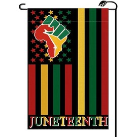 Juneteenth Garden Flag 12x18 Inch Double Sided Black African American Independence Day Liberal Small Flags Farmhouse Outside Decoration For Yard (ONLY FLAG) JT02