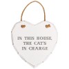 Sass & Belle In This House Cat Heart Plaque, White