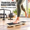 Single-Foot Wooden Ankle Balance Board with Non-Slip Surface for Stability