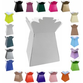 Glossy Vibrant Bouquet, Flower Box/Vase - Transportation Display, Presentation Boxes (1, White)