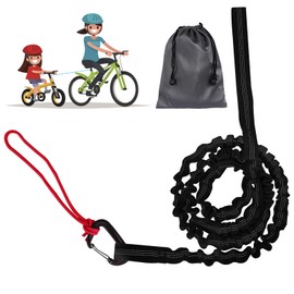 URAQT Tow Rope Bicycle Children, 3 Metres Tow Rope Children Self-Retracting Load Capacity 500 lbs Elastic Recovery Tow Strap Tow Strap for Children Bicycle MTB Mountain Bike Black
