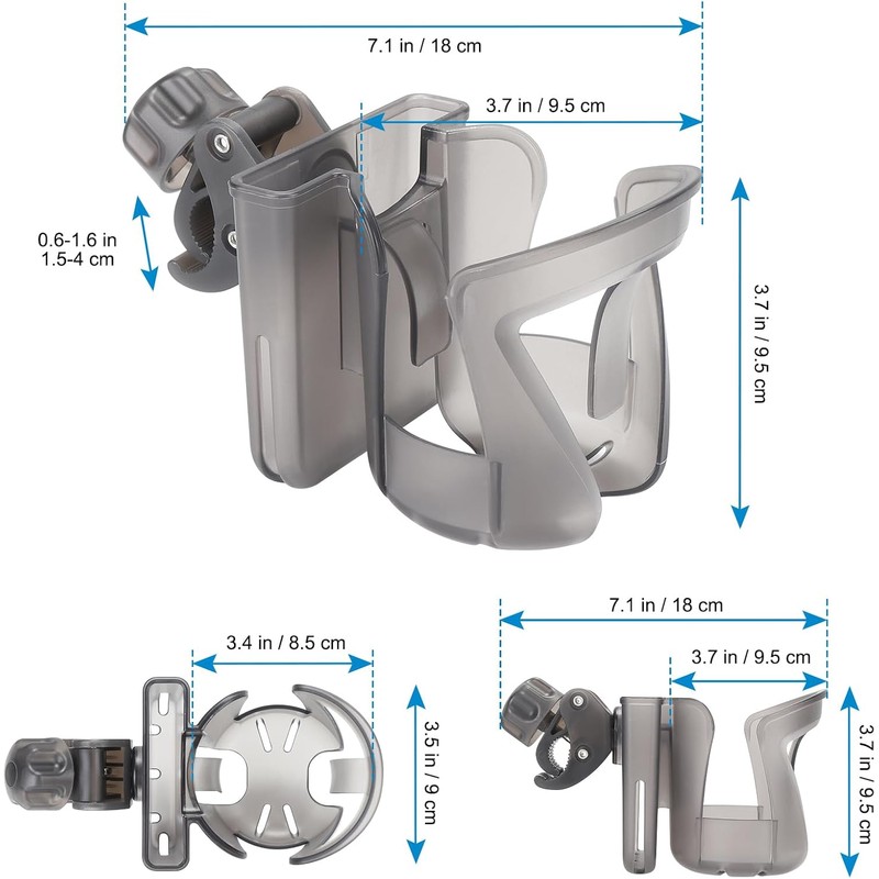 Accmor Stroller Cup Holder, Universal Cup Holder, 360° Rotatable Large