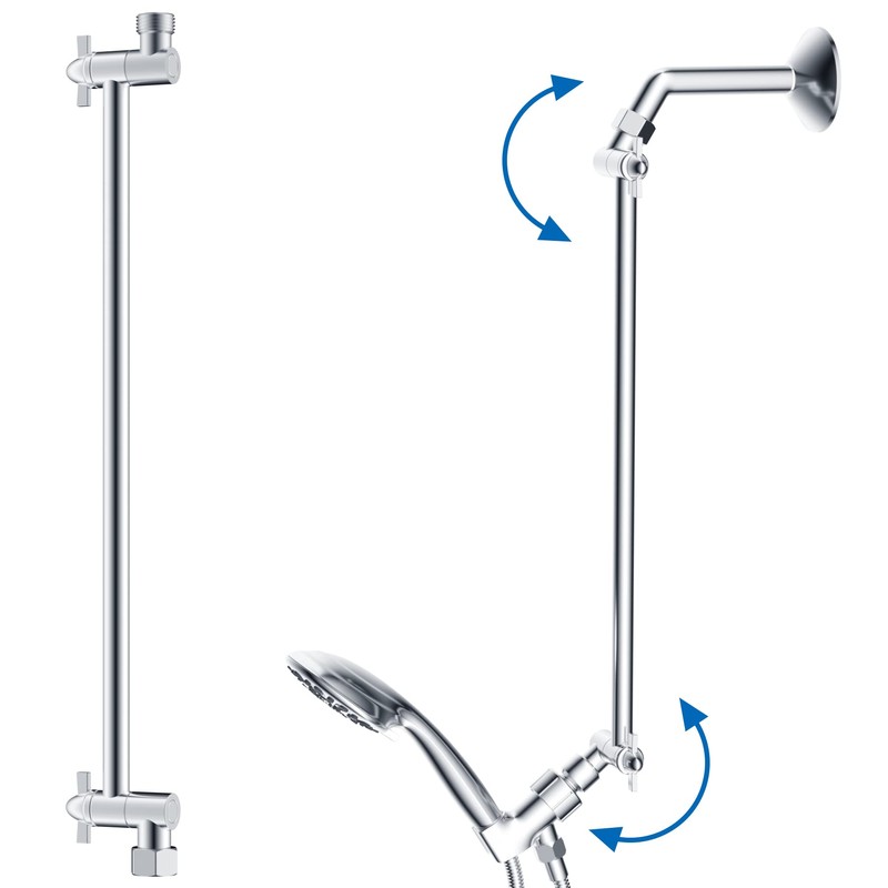 Brass 16 Inch Shower Head Extension Arm with Lock Joints,
