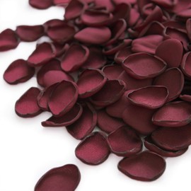 Ling's moment Rose Petals, 200PCS Silk Rose Petals for Wedding, Flower Girl Petals, Realistic Looking Flower Petals for Wedding Table Centerpieces, Party Dinner Table Decoration (Burgundy)