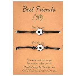 MXXGMYJ Friendship Bracelets for 2 Soccer Best Friend Birthday Gifts for Women Christmas Gifts for Men Bracelets for Him Long Distance Friendship Gifts for Friends Female Male Best friend Gift