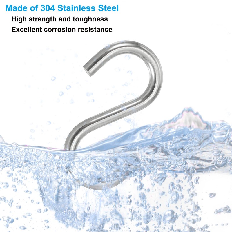 PATIKIL S Hooks, 2 Pack 2.6 Inch 304 Stainless Steel