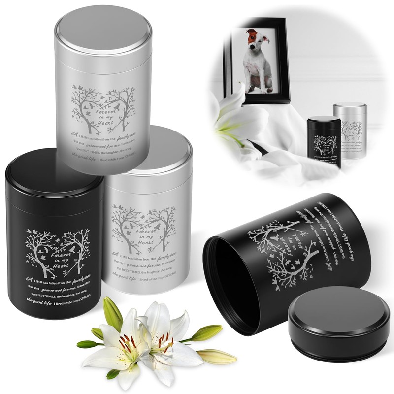 4Pcs Small Urns for Human Ashes Aluminium Alloy Mini Cremation