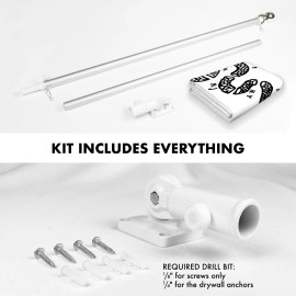 UD_G128 Combo Pack: Flag Pole 6 FT Silver Tangle Free & Join or Die White Flag 3x5 FT Brass Grommets Printed Polyester (Flag Inc