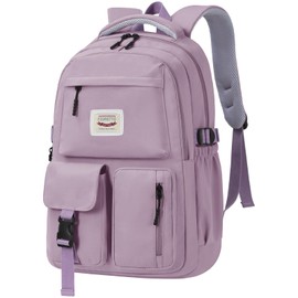 FIORETTO Lightweight School Backpack Womens, Cute School Bag for Girls, Laptop Rucksack Backpack for Casual Daypacks Travel Backpack for College Work Purple