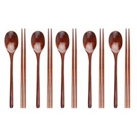 Nature Wood Cutlery Set for 5 / Lacquered Wooden Spoons and Chopsticks / 네이처 우드 수저세트 5인  옻칠 나무 숟가락 젓가락
