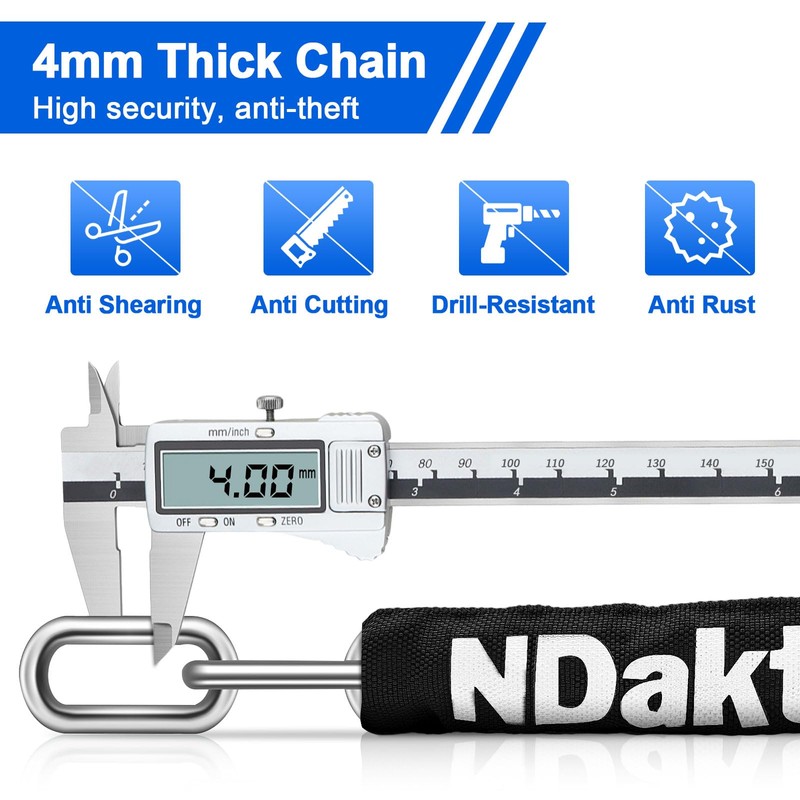NDakter Bike Chain Lock, 5 Digit Combination Heavy Duty Anti