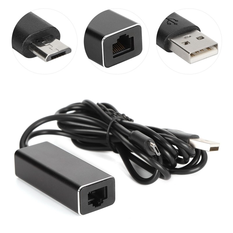 Micro USB to RJ45 Ethernet Adapter 10/100Mbps Conversion Transmission for
