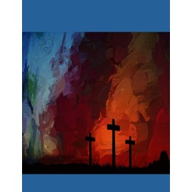 The Cross Christian Inspirational Notebook: 100 Pages 8.5" X 11" Wide Ruled Line Paper