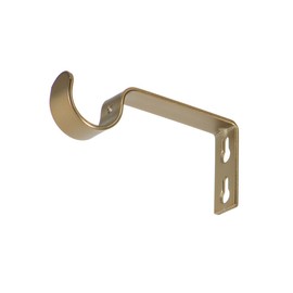 Ivilon Fixed Brackets for Curtain Rods - for 1 or 1 1/8 Inch Rods. Set of 2 - Warm Gold