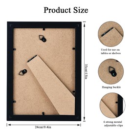 Luoqun88 Picture Frame A4 Set of 3,Versatile A4 Picture Frame 21 x 29.7cm,A4 Frame,A4 Picture Frame,A4 Poster Frame,A4 certificate frame,Freestanding and Wall Mountable-Black