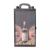 YK DECOR S/2 Wood Wine Box Carrying Case Double Bottle
