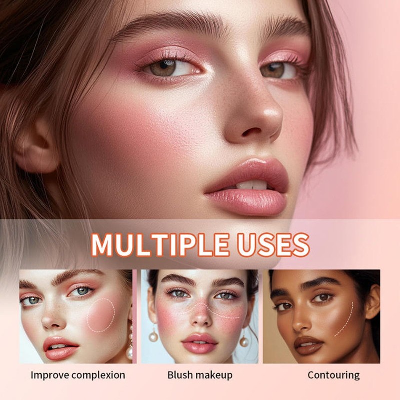 8 Color Cream Blush Palette, Matte Blush, Fine and Smooth