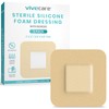 ViveCare Silicone Foam Dressing 2x2 with Border Adhesive - Bed