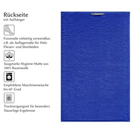 Lashuma Bathroom Rug Absorbent Fluffy Blue Royal Blue 50 x 80 cm