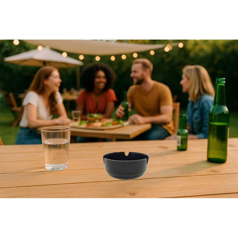 MC-Trend Ashtrays Set of 12 Durable Melamine Plastic - Round,