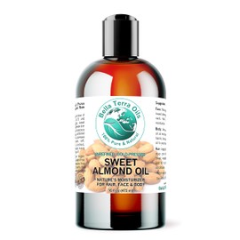 Sweet Almond Oil 16 oz 100 Pure Cold-pressed Unrefined Organic - Bella Terra Oils                                                                     