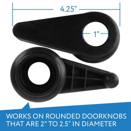 Impresa Door Knob Extension 2-Pack - Soft Black Rubber Compatible Only with 2"-2.5" Ball-Shaped Doorknobs - Slip-Resistant Grip & Easy Install - Adaptive Door Turner & Handle Gripper