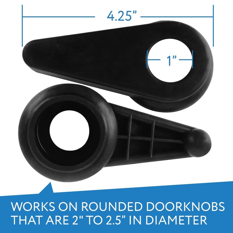 Impresa Door Knob Extension 2-Pack - Soft Black Rubber Compatible