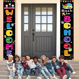 LioNergy Welcome Back to School Banner Teacher Banner for First Day of School Hanging Fabric Banners Flags Sign Backdrop Décor Supplies for Pre-School Primary High School Classroom Decorations